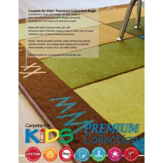 Carpets for Kids Rainbow Seating Classroom Rug,Rectangle image {5}