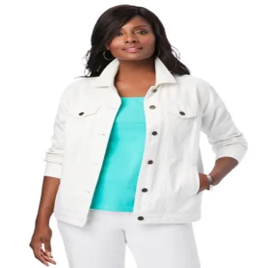Jessica London Women&rsquo;s Plus Size Classic Cotton Denim Jacket image {3}