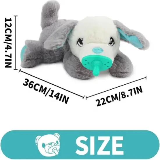 Allforpaws Pups Dog Toys, Puppy Soothing Heartbeat Warm Bear Comfort Dog Sleep Aid Plush Toy, Pacifier Buddy, White image {5}