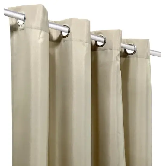 Commonwealth Seascapes Light Filtering Provide Privacy and Shade Grommet Outdoor Panel Pair Linen image {2}