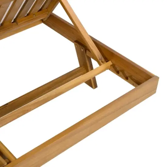 Christopher Knight Home Dawn Patio Rustic Acacia Wood Adjustable Chaise Lounge with Water-Resistant Cushion image {8}