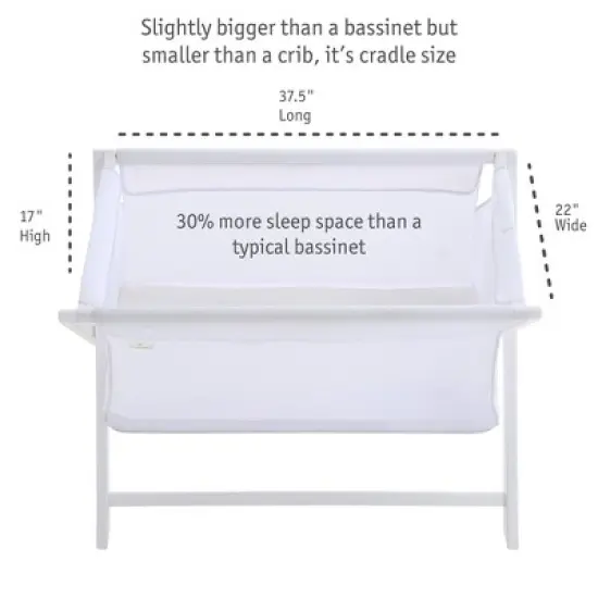 BreathableBaby Breathable Mesh Portable Sleeper, White, From Bedside to Travel image {3}