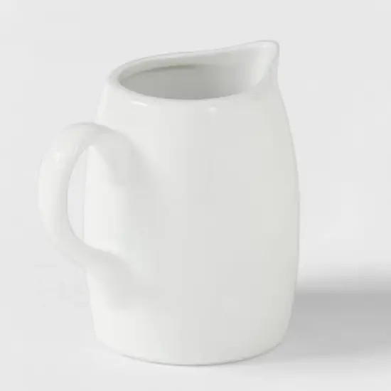 8oz Ceramic Creamer Pitcher White - Threshold&trade; image {3}