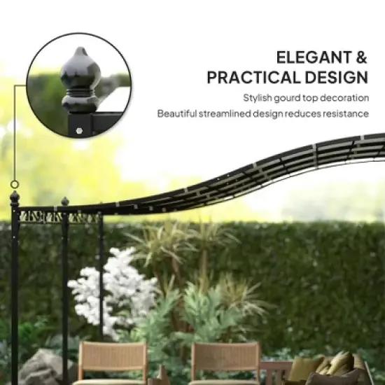 Resenkos Outdoor Garden Gazebo, Sunshade Gazebo Canopy,10' x 20' Wall-Mounted Outdoor Pergola Canopy with Drainage Holes, Cream White image {3}