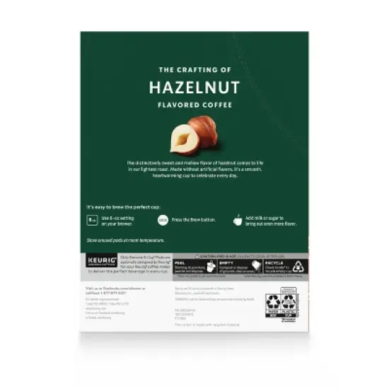 Starbucks Hazelnut Light Roast Coffee Keurig K-Cup - 22ct image {5}