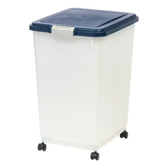 IRIS USA Airtight Pet Food Container with Casters, Navy image {8}