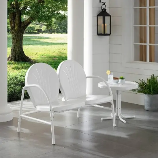 Griffith 2pc Outdoor Conversation Set - White - Crosley image {1}
