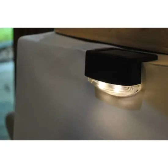 Maxsa Innovations Solar Powered 4pk LED Deck Lights Black: Weather-Resistant Outdoor Lamp Posts, Battery Included image {1}