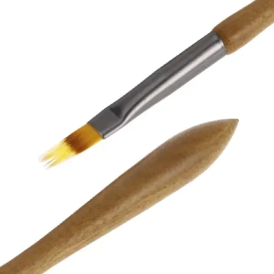 Unique Bargains Smudge Nail Painting Brushes Set for Polish Painting Home DIY Brown 3 Pcs image {4}