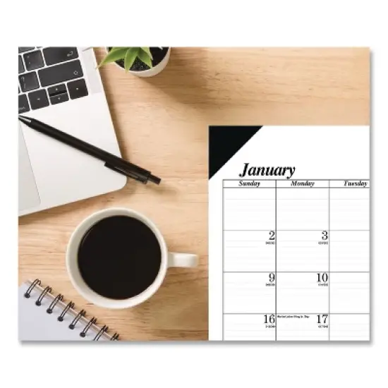 House of Doolittle Recycled One-Color Dated Monthly Desk Pad Calendar 12-Month January 2026 to December 2026 White Sheets Black Binding image {1}