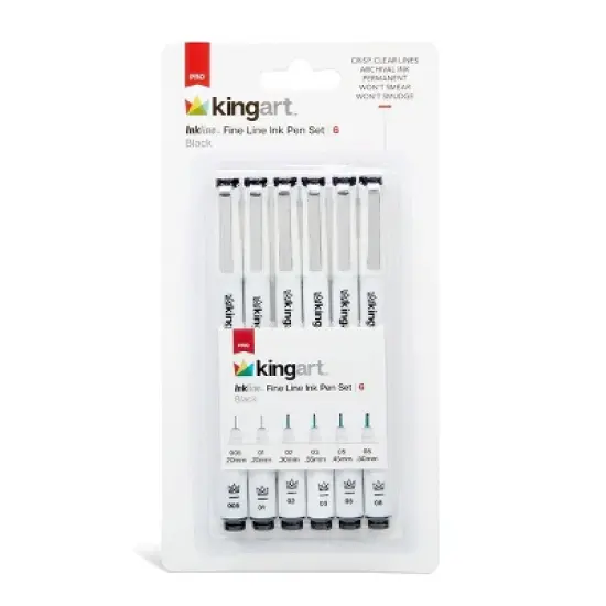 KINGART PRO Inkline Fine Line Pens , 6 pc image {10}