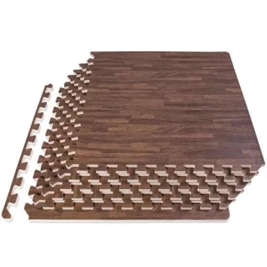 ProsourceFit Wood Grain Puzzle Mat, 1/2-in, 24 Sq Ft - 6 Tiles image {8}