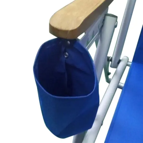 DOMETOUR Portable High Strength Beach Chair with Adjustable Headrest Blue image {9}