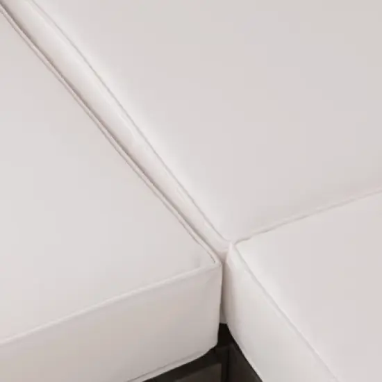 Syemin Patio Seating Sets Outdoor, Featuring Unique Design, Ideal for Chats, Perfect for Gardens, Living Spaces, White, 88.5"*30.25"*26.5" image {1}