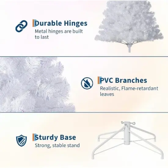 Acekool Snowy Holiday Tree, Frosted Branch Tips, Pre-Decorated Glow Accents, Metal Stand, Enchanting Winter Decor image {1}