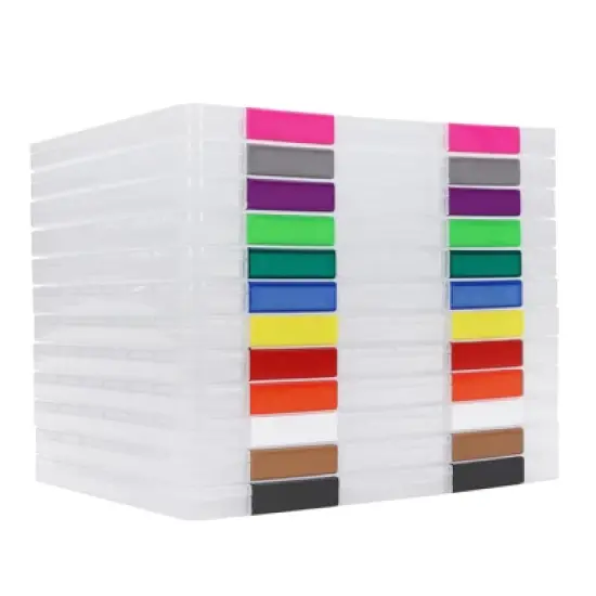 YIYIBYUS Clear File Boxes, 12 PCS Plastic Document Storage Cases, Multicolor image {5}