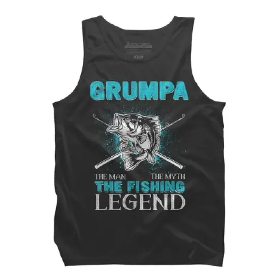 Men's Design By Humans Grumpa Man Myth Fishing Legend By HoangCathrine Tank Top image {3}