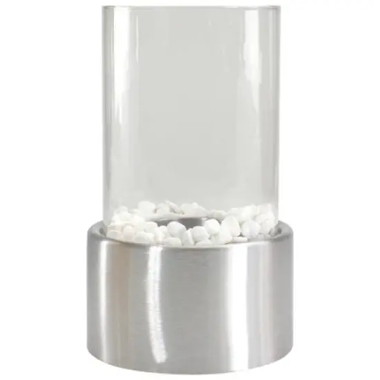 Northlight 10.5" Bio Ethanol Round Portable Tabletop Fireplace with Silver Base image {6}