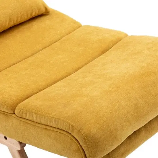 Upholstered Rocking Chair, Upholstered Nursery Glider Chair with High Backrest,Comfy Rocking Accent Armchair for Living Room Bedroom Office image {2}