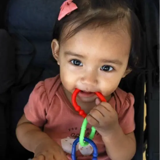 Lulyboo Travel Accessory Link Baby Rings Toy - Rainbow Colors image {3}