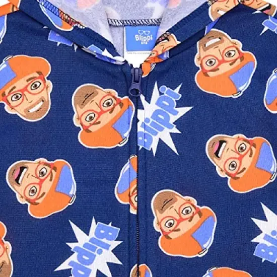 Blippi Boy's 2-Pack Zip Up Graphic Hoodie and Pullover Hooded Sweatshirt Set for toddler image {4}