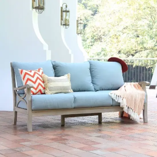Abbington Teak Patio Sofa with Cushion - Cambridge Casual image {6}