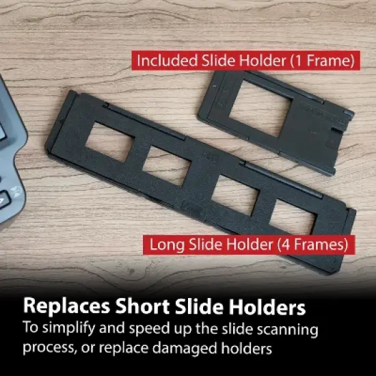 Magnasonic Long Tray Slide Film Holder for 35mm Compatible Film Scanners, Holds 4 Slides, Easy to Use - Set of 3 - Black image {3}