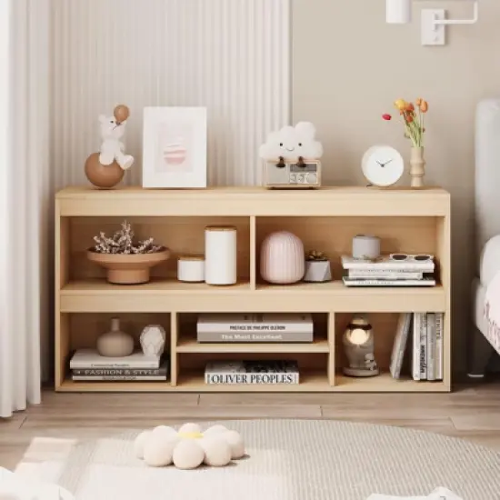 Toy Storage Organizer with 5 Cubes & Drawer/6 Cubes , Wooden Kids Bookshelf and Playhouse Cabinet, Toy Shelves for Playroom image {2}