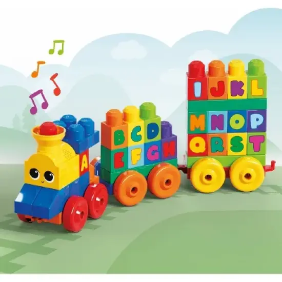 Mega Bloks ABC Musical Train Toy Building Blocks with Music - 50pc image {2}