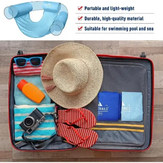 3KB Outer Trails JUMBO Sling Mesh Pool Noodles Chair, Light Blue, 2 Slings image {1}