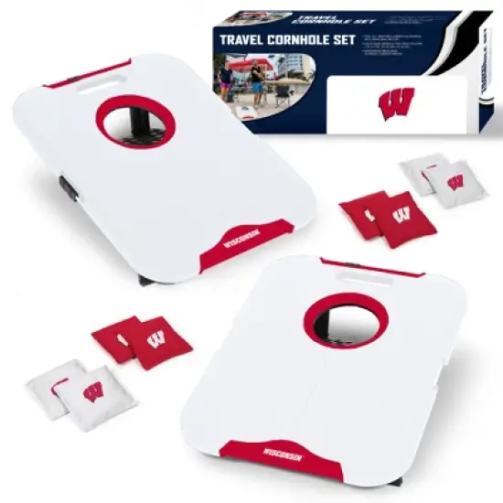 NCAA Wisconsin Badgers All-Weather Travel Cornhole Set image {6}