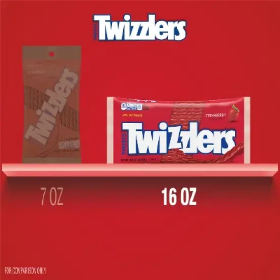Twizzlers Strawberry Flavored Licorice Twists, Low Fat Candy - 16oz image {6}