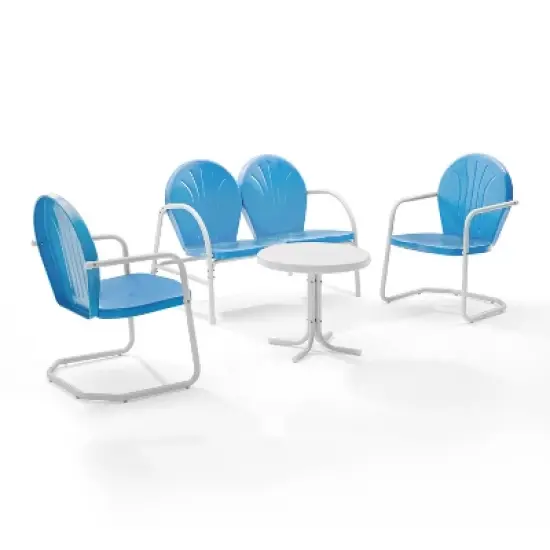Griffith 4pc Outdoor Conversation Set - Sky Blue - Crosley image {8}