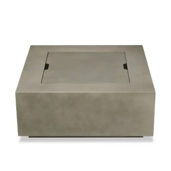 Aegean Square LP Fire Table with NG Conversion - Mist Gray Real Flame image {6}