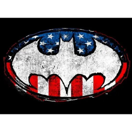 Batman Stars and Stripes Logo Black T-shirt Toddler Boy to Youth Boy image {1}