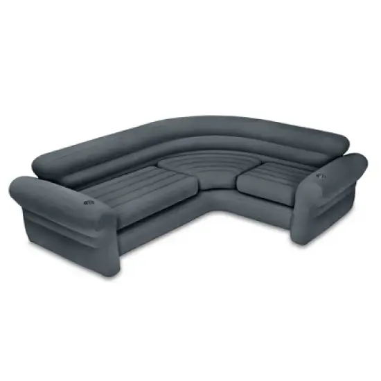 Intex Inflatable Corner Sectional Sofa w/ Cupholders & 12V Corded Electric Pump image {4}