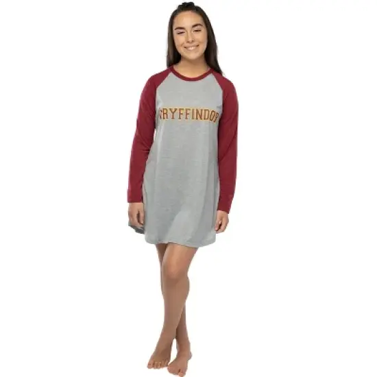 Juniors Harry Potter Hogwarts Houses Pajama Nightgown Raglan Sleep Shirt image {1}