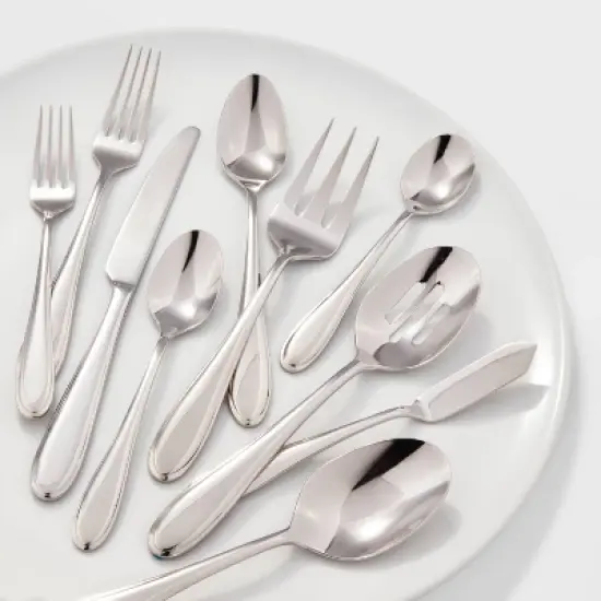 65pc Luxor 18/10 Stainless Steel Flatware Set - Threshold Signature&trade; image {1}