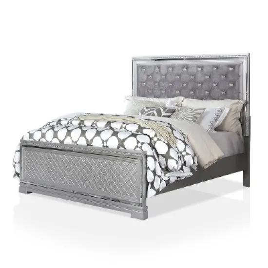3pc Tenaya Bed with 2 Nightstands Set Silver/Gray - HOMES: Inside + Out image {7}