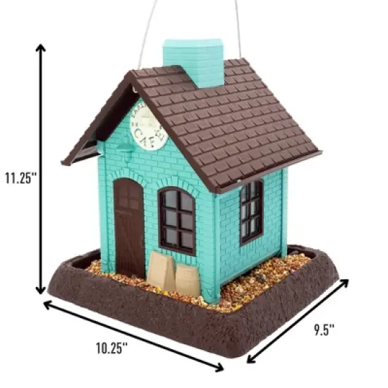 North States Early Bird Caf&eacute; Hopper Bird Feeders 11.25" - Teal Blue image {6}