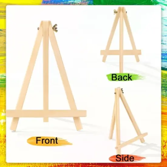 Aoibox Pack of 26 9 Inch Wooden Tabletop Easels Foldable Tripod Stand for Canvas Art Crafts Display Portable Holder image {4}