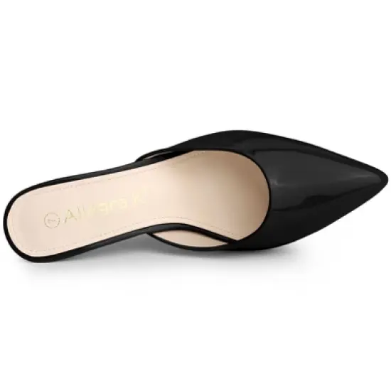 Allegra K Women's Pointed Toe Stiletto Slide Mules Heels image {4}