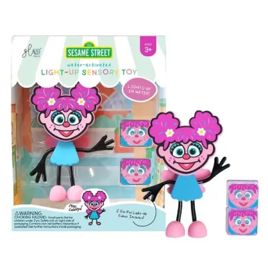 Glo Pals Sesame Street Character Abby Cadabby & 6 Light Up Water Cubes image {1}