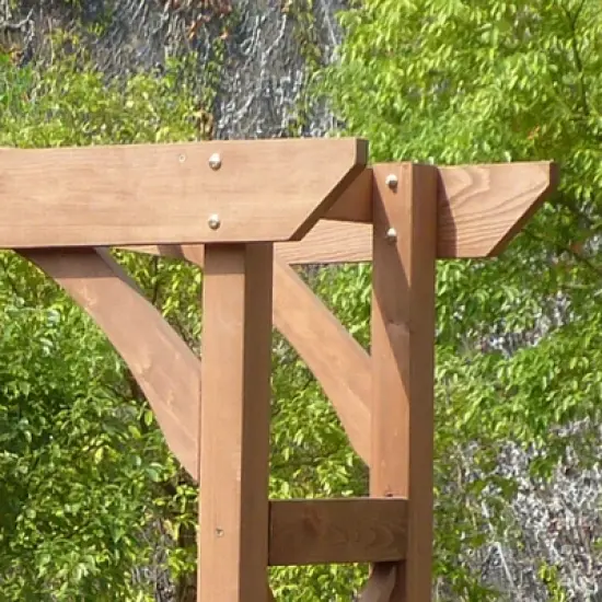 7' Canadian Hemlock Weatherproof Arbor - Natural - Merry Products image {5}