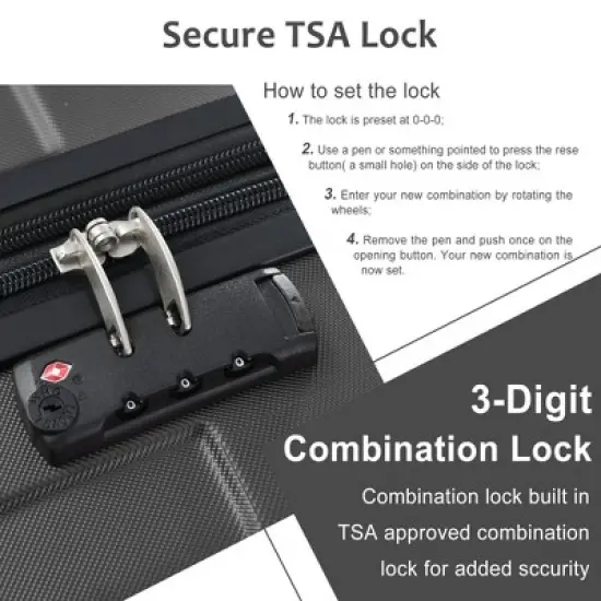 Dexmalle Expandable Hard shell ABS Suitcases with Double Spinner image {2}