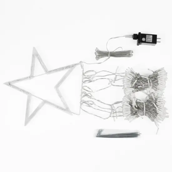 MOVSSOU Christmas Lights Outdoor Star Waterfall Tree Lights 10ft 344ct image {3}