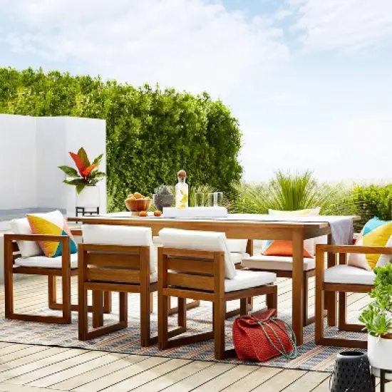 Kaufmann 2pk Wood Patio Arm Chairs - Natural - Project 62&trade; image {1}