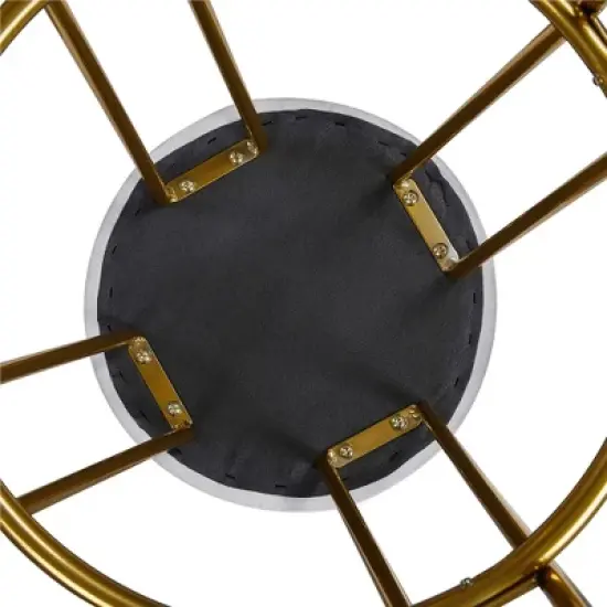 Yaheetech Set of 2 Upholstered Velvet Counter Stools with Metal Legs image {6}