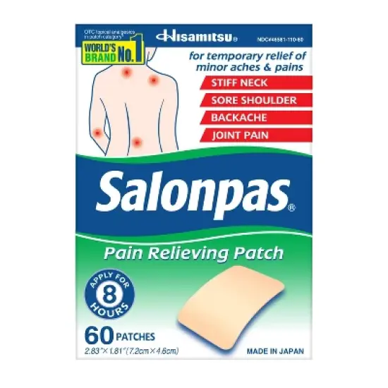 Salonpas Pain Relieving Patch - 8 Hour Pain Relief - 60ct image {7}