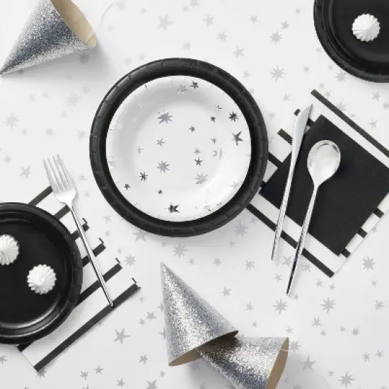 10ct 5" Glittered Party Hats Silver - Spritz&trade; image {1}